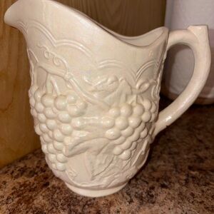 Elegant Cream Pitcher with Grape Design